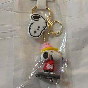 Snoopy Skateboard Keychain - Red